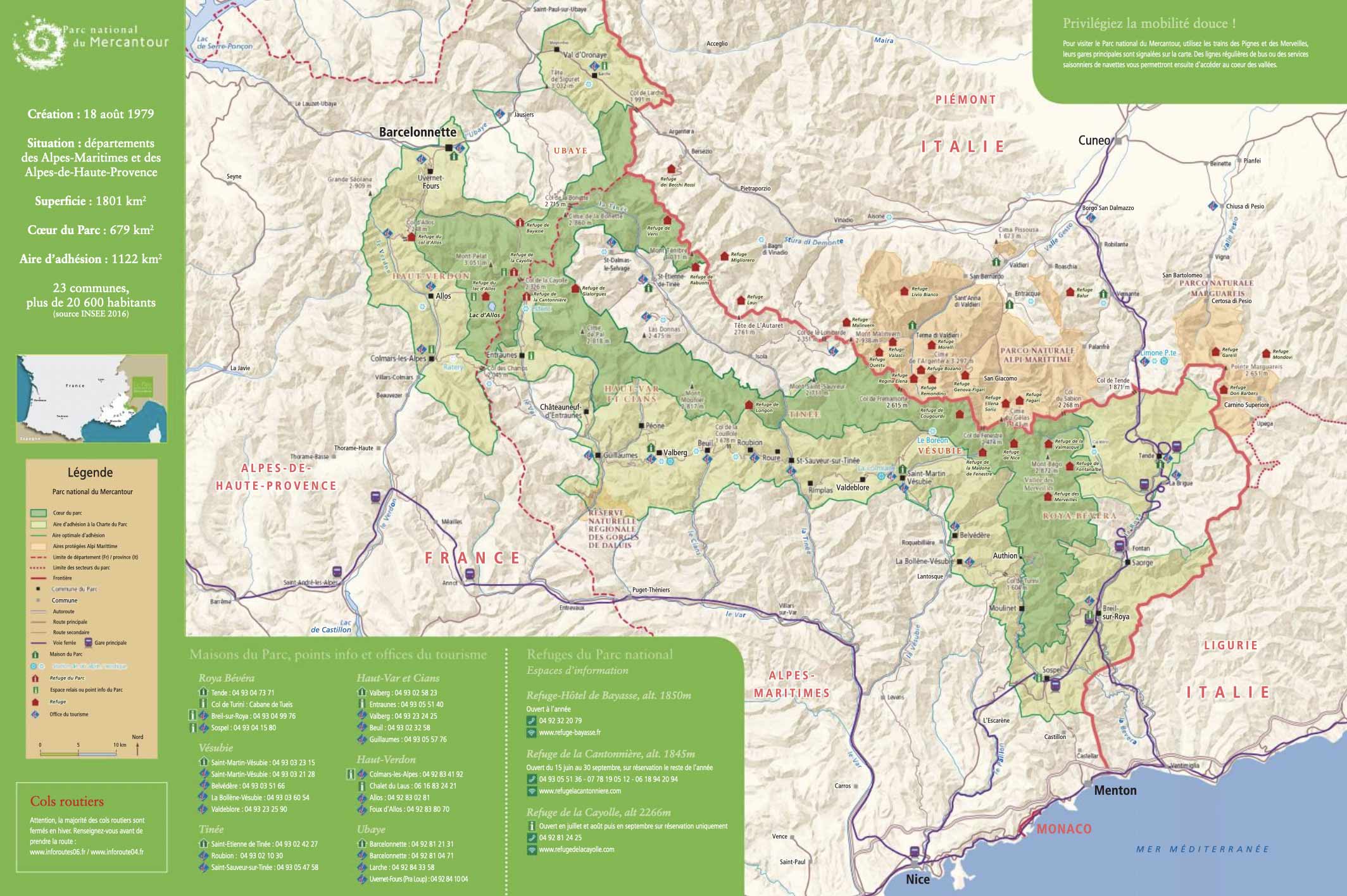 Carte du Parc du Mercantour