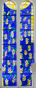 détail d'un vitrail d'Henri Matisse, ND du Rosaire, Vence