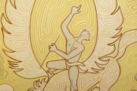 Salle des mariages de Menton- Jean Cocteau. Détail du jeune couple de marié.