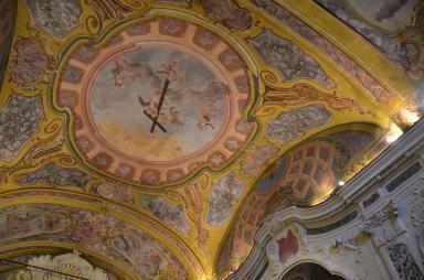 Les fresques de la voûte, chapelle des Pénitents blancs, L’Escarène - Agrandir l'image, fenêtre modale