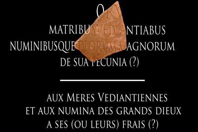 Fragment de plaque de marbre, conservé au Musée d'Archéologie de Cimiez, portant un hommage aux Mères Védiantiennes - Agrandir l'image 7 sur 7, fenêtre modale