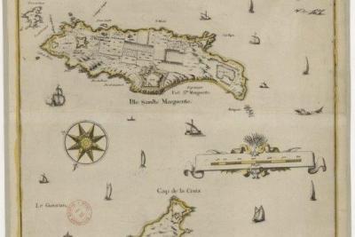 Carte des îles de Lérins face au Cap de Croix, XVIIIe siècle - Agrandir l'image 8 sur 9, fenêtre modale