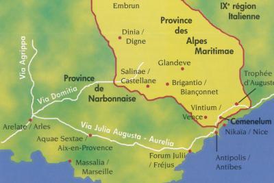 Carte de la province des Alpes maritimae - Agrandir l'image 1 sur 6, fenêtre modale
