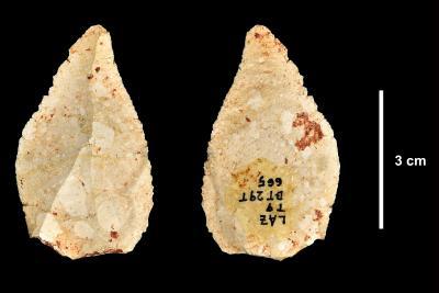 Éclat de type lavallois de la grotte du Lazaret - Agrandir l'image 7 sur 7, fenêtre modale