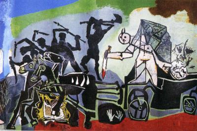 La guerre et la paix, décors de la chapelle du musée de Vallauris, Picasso - Agrandir l'image 2 sur 4, fenêtre modale
