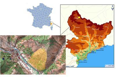 Carte localisant le glissement de terrain de la Clapière - Agrandir l'image 3 sur 3, fenêtre modale
