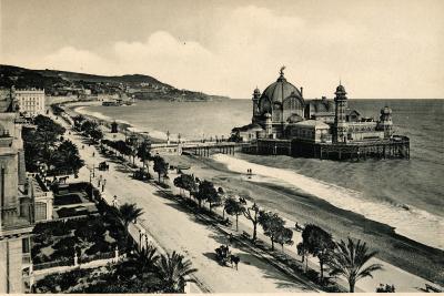 La Promenade des Anglais et le palais de la Jetée-Promenade. Cliché Steingel, 1897. - Agrandir l'image 8 sur 10, fenêtre modale