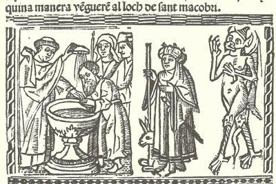 La vie de Saint Honorat. Artiste: École Juan Joffre. Gravures intercalée dans le texte représentant Saint Honorat et sa vie. Livre imprimé sur papier 20,5 x 13,3 cm, 152 pages, 31 octobre 1513,Valencia (Espagne). - Agrandir l'image 3 sur 4, fenêtre modale