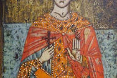 Moyen Âge, Maître de la Maddalena, Sainte Hélène, Ecole toscane, XIIIe siècle, tempera sur bois, 33x24 cm. - Agrandir l'image 2 sur 3, fenêtre modale