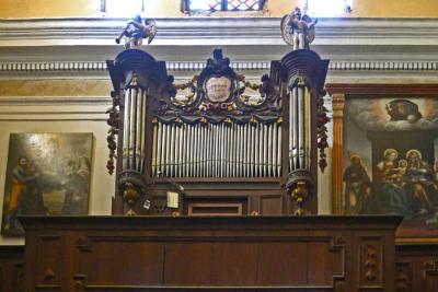 Orgue des Frères Grinda, 1792, collégiale Sainte Marie, Clans - Agrandir l'image 5 sur 5, fenêtre modale