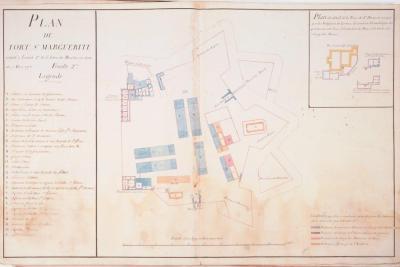 Plan du Fort royal Sainte-Marguerite, XVIIIe siècle - Agrandir l'image 5 sur 9, fenêtre modale