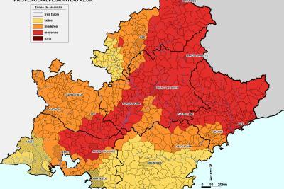 Carte régionale du zonage sismique - Agrandir l'image 5 sur 6, fenêtre modale