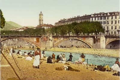 Les Blanchisseuses, Nice ca 1860, auteur anonyme - Agrandir l'image 4 sur 8, fenêtre modale