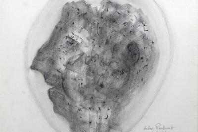 Auto-Portrait, André Verdet, 1987, mine de plomb sur papier, 34 x 46 cm.  - Agrandir l'image 2 sur 4, fenêtre modale