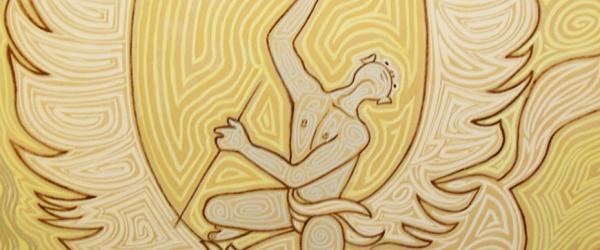 Salle des mariages de Menton- Jean Cocteau. Détail du jeune couple de marié.