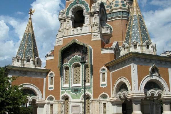Vue générale de la cathédrale orthodoxe russe de Nice