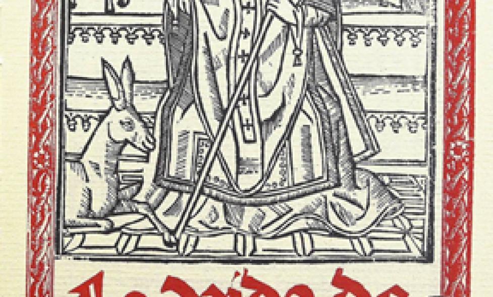 La vie de Saint Honorat. Artiste: École Juan Joffre. Gravures intercalée dans le texte représentant Saint Honorat et sa vie. Livre imprimé sur papier 20,5 x 13,3 cm, 152 pages, 31 octobre 1513,Valencia (Espagne). Barcelone , Biblioteca Nacional de Catalunya , MS1412 - Agrandir l'image, fenêtre modale