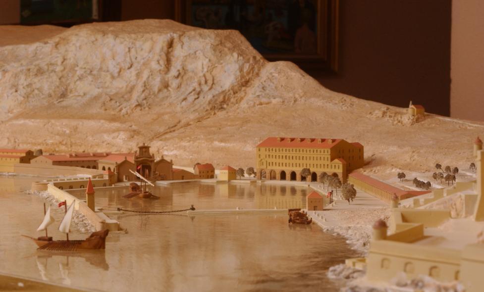 Maquette de La Darse à la fin du XVIIIe siècle, détail - Agrandir l'image, fenêtre modale